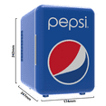 Pepsi, 6 Can Mini Personal Fridge Cooler, Blue