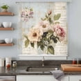 thumbnail image 5 of Vintage Pink Floral Sheer Curtains 72 Inches Long, Spring Botanical Oil Painting Light Filering Curtains, Breathable Simi Curtain Privacy Drapes for Living Room Bedroom Lightweight Window Treatment, 5 of 9