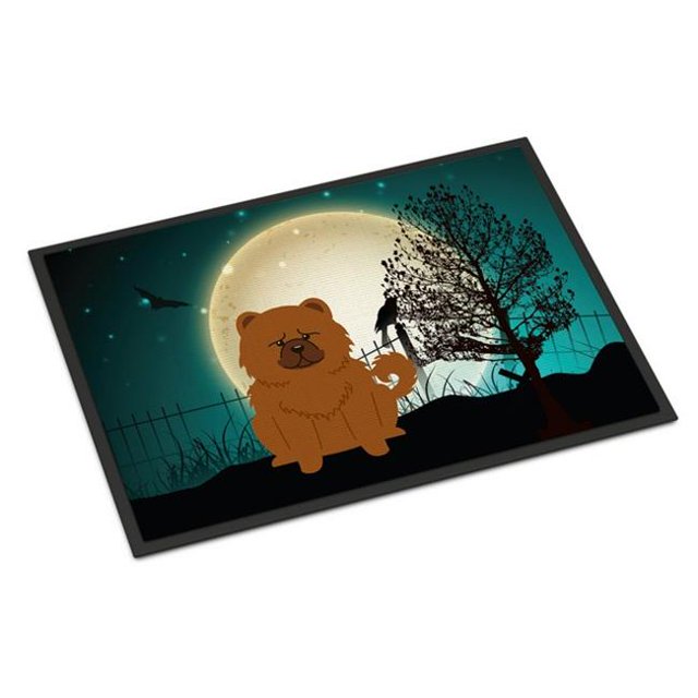 Halloween Scary Chow Chow Tapis Rouge Intérieur Ou Extérieur, 24 x 0.25 x 36 Po.