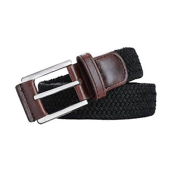 Men's belt, width 35mm-105cm/32"-34" adjustable waist-black, braided belt, stretch belt, braided fabric belt, elastic belt, golf belt for men and wome