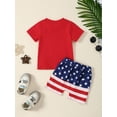 thumbnail image 2 of MINKIDFASHION Baby Boy 4th of July Independence Day Toddler Shorts Outfit Red Pants Clothing Sets, 2 of 10