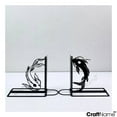 thumbnail image 2 of Craftnamesign Custom Ying Yang Koi Fish Metal Bookend, Koi Fish Book Stoppers for Library Office, 2 of 3