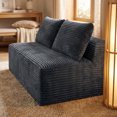 thumbnail image 3 of CQSXDA 2-Seater Corduroy Ground-Hugging Compressed Loveseat, for Small Apartment Living Room Seating, Gray, 3 of 10