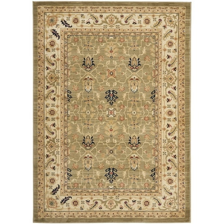 Austin Four Light - Safavieh Austin Collection AUS1620-5211 Traditional Oriental Green and Cream Area Rug (4' x 5'7