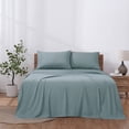 thumbnail image 3 of Modern Threads 4-Piece Solid Ocean Blue Microfiber Bed Sheet Set, California King, 3 of 12