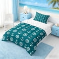 thumbnail image 2 of Manfei Vintage Anchor Rudder Twin Comforter Sets for Kids Boys and Girls, White Turqoise Nautical Theme Bedding Set, Reversible 2-Piece, 1 Comforter and 1 Pillowcase, 2 of 6