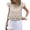 Beige, variant on Womens Shirts 100% Cotton Embroidered Pattern Flutter Cap Sleeve Crew Neck Woven Fabric Breathable Lightweight Summer Tops Eyelet Detail Pullover Blouse Needlework Tops Beige M