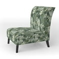thumbnail image 3 of Designart "Elegant Bamboo In The Tropics II" Green Bamboo Upholstered Accent Chair - Tropical Arm Chair For Living Room, 3 of 5