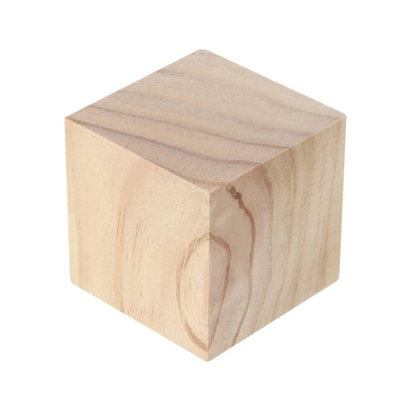 Uxcell Wood Blocks, 3"x3"x3" Square Unfinished Wood Cube for DIY, Arts Decoration, Crafts Whittling