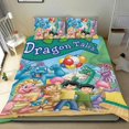 thumbnail image 1 of Cuentos de Dragón Conjunto de sábanas temático, trío de piezas, cómodo y amigable con la piel, diseño único, regalo de decoración para el hogar para familiares, amigos y fans,140cm *210cm, 1 of 6