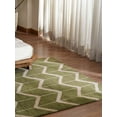 thumbnail image 4 of HAND KNOTTED WOOL GEOMETRIC MODERN AREA RUGS - 10'x14', Rectangle Shape, Green Beige Color, Classic Traditional Design, Low Pile Handmade Area Rugs for Living Room, Bed Room (N01052), 4 of 10