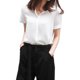 thumbnail image 3 of Camisa de gasa Mujer Blusa de manga corta de verano Top informal suelto, Blanco, XXL Speravity AP001402-05B, 3 of 7