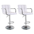 thumbnail image 1 of Bronte Living Leatherette Bar Stool 360 Swivel High Backrest Adjustable Height Base with Hard Floor Protection Plastic - Series Grace - Set of 2, 1 of 8