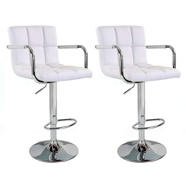 Bronte Living Tabouret de Bar en Similicuir 360 Pivotant Haut Dossier Base Réglable en Hauteur avec Protection de Sol Dur en Plastique - Série Grace - Lot de 2