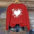 thumbnail image 5 of Qepwscx Womens T Shirts Long Sleeve Red Valentine'S Day Crewneck Sweatshirt Love Heart Printed Womens Blouses Cute Tops Pullover Sweatshirt Graphic Tshirts Holiday Outfits Tee Tops, 5 of 5