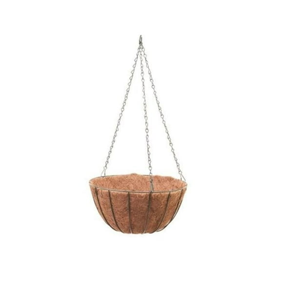 Panacea Products 259421 12 in. Growers Hanging Basket with Coco Liner, Green Steel