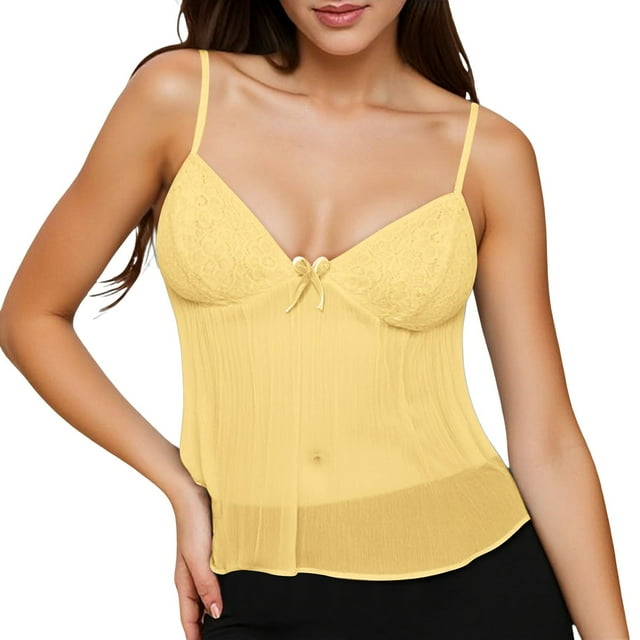 Top con tirantes finos y peplum para mujer - Camisola sin mangas, fluida y con espalda descubierta