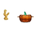 thumbnail image 1 of Escultura de pollo de resina, figura de gallo, bombonera de cristal, tarro de dulces decorativo con tapa, calabaza realista, ideal para regalar o, 1 of 8