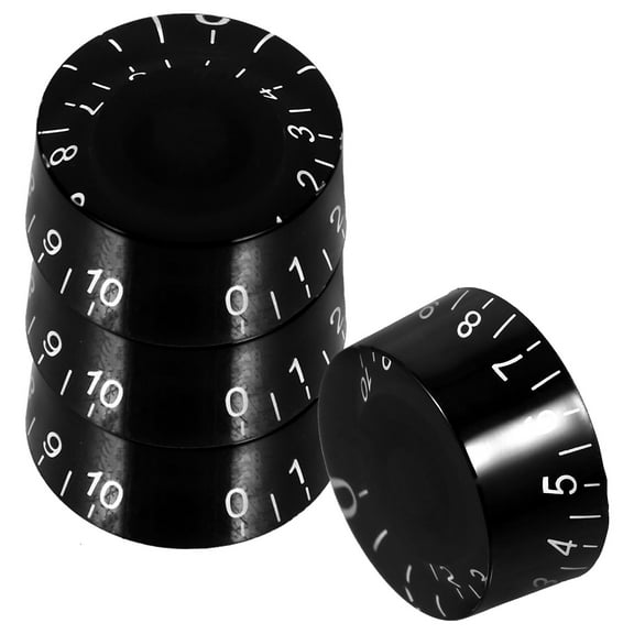 WORGEOUS 4 Pcs Guitar Knobs Electric Guitar Accessories 2.50X2.50X1.10CM Black