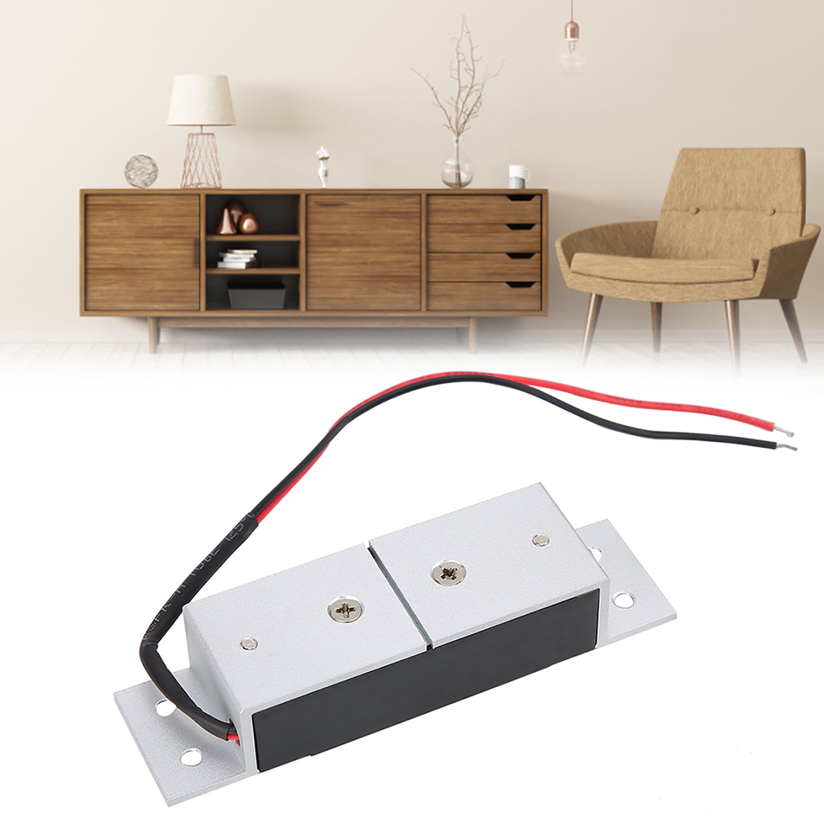 YAHHU DC12V 60KG 132 Lbs Mini Magnetic Electromagnetic Door Cabinet Drawers Lock For Enhanced Home Security Easy Installation Durable Alloy Steel Construction 5.51 Inches / 14 cm
