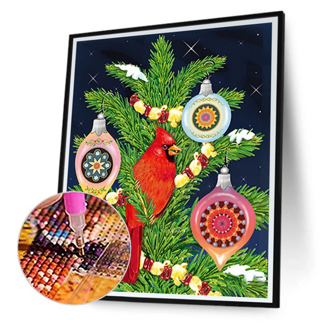 Cuadros Decorativos Árbol que cuelga cardenales 5D DIY Diamond Painting Kits Full Round Drill Art (A6060) Tmvgtek embutido en tela