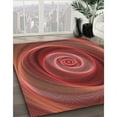 thumbnail image 3 of Ahgly Company Machine Washable Indoor Round Transitional Cranberry Red Area Rugs, 6' Round, 3 of 7