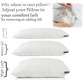 thumbnail image 4 of Comfez Shredded Memory Foam Pillow | Zipper Removable Washable Cooling Bamboo Cover | Adjustable Thickness for Back, Side & Stomach Sleepers | Pain Relief (Standard 20x26), 4 of 7