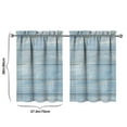 thumbnail image 4 of Vintage Teal Wood Grain Kitchen Curtains - Vintage Tier Cafe Curtains for Bathroom Living RV Rod Pocket Window Drapes 36 Inch 2 Panels Set 28"x36" Window Treatment Tiers, 4 of 4