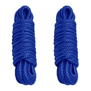 Five Oceans Marine Nylon Double Braid Dock Line 1/2 inch x 20FT, Blue with 12 inch Eye (2 Pack) FO-4453-M2
