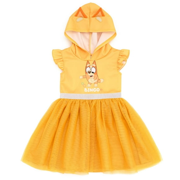 Vestido de Malla con Capucha y Volantes para Niñas Bluey Bingo Talla 8