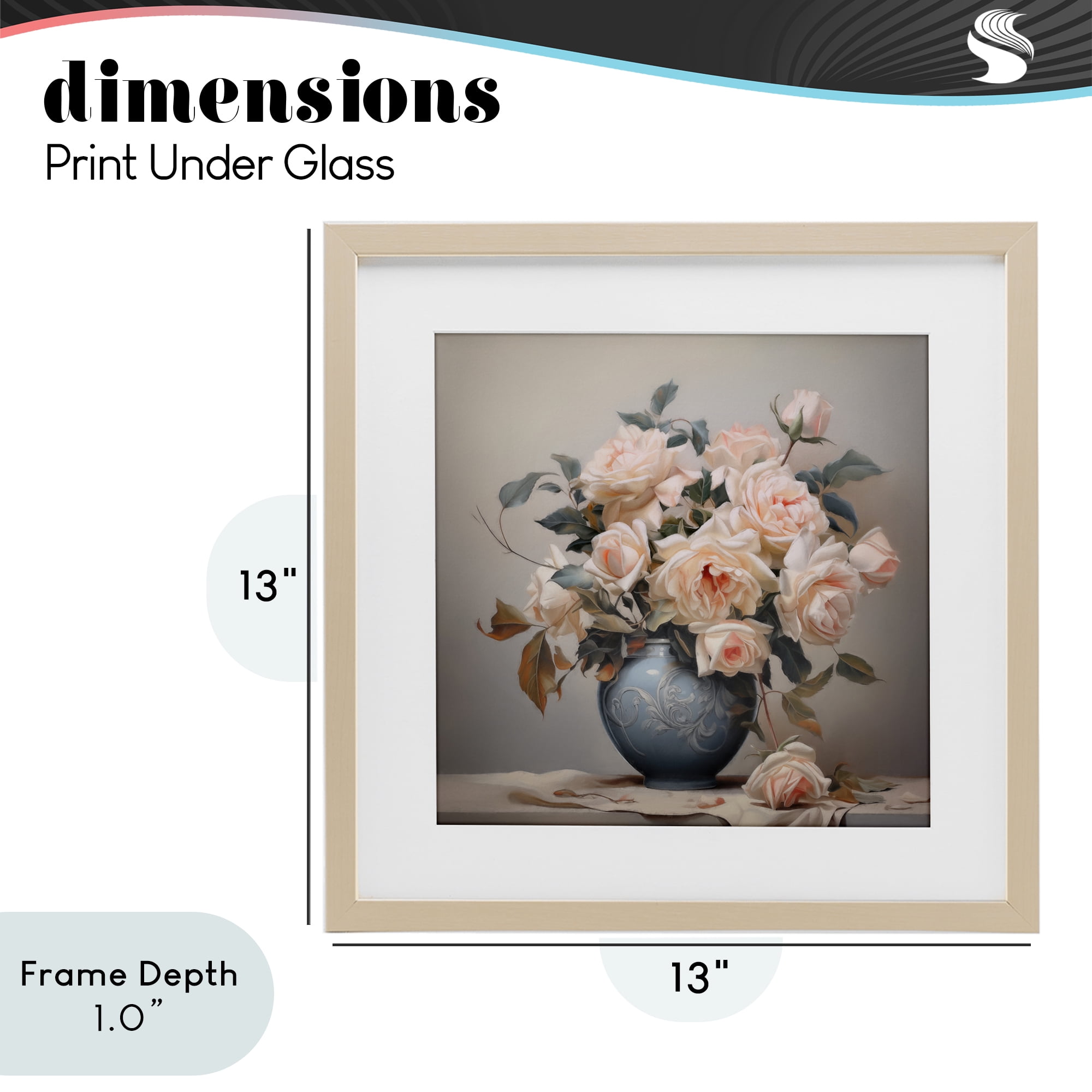 Stupell Industries Rose Paragon Vase Birch Framed Print Under Glass, design by Steve Hunziker