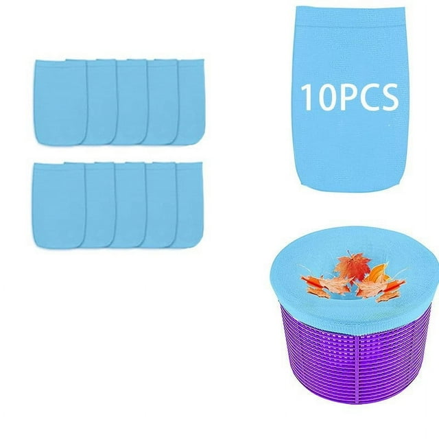 AHMT Pool Skimmer Socks, Reusable Pool Filter Basket Socks for Inground and Above Ground Pools, Skimmers Cleans Debris and Leaves for In-Ground and Above Ground Pools(C,10PCS)