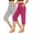 Hot Pink, variant on 2PC Women's Athletic Capris Pants With Pockets and Elastic Waist Casual Solid Color Cropped