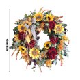 thumbnail image 3 of Harpi Spring Wreaths for Front Door Clearance, Greenery Summer Wreath, Wreath Simulation Maple Leaf Sunflower Door Hanging Rattan Wreath Home Decoration, 3 of 8