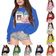 thumbnail image 4 of Mercatoo Girls' Middle and Small Children's Fall and WinterChristmas Christmas Cat Christmas Toddler Fashion Hoodies Sweatshirt, 4 of 4