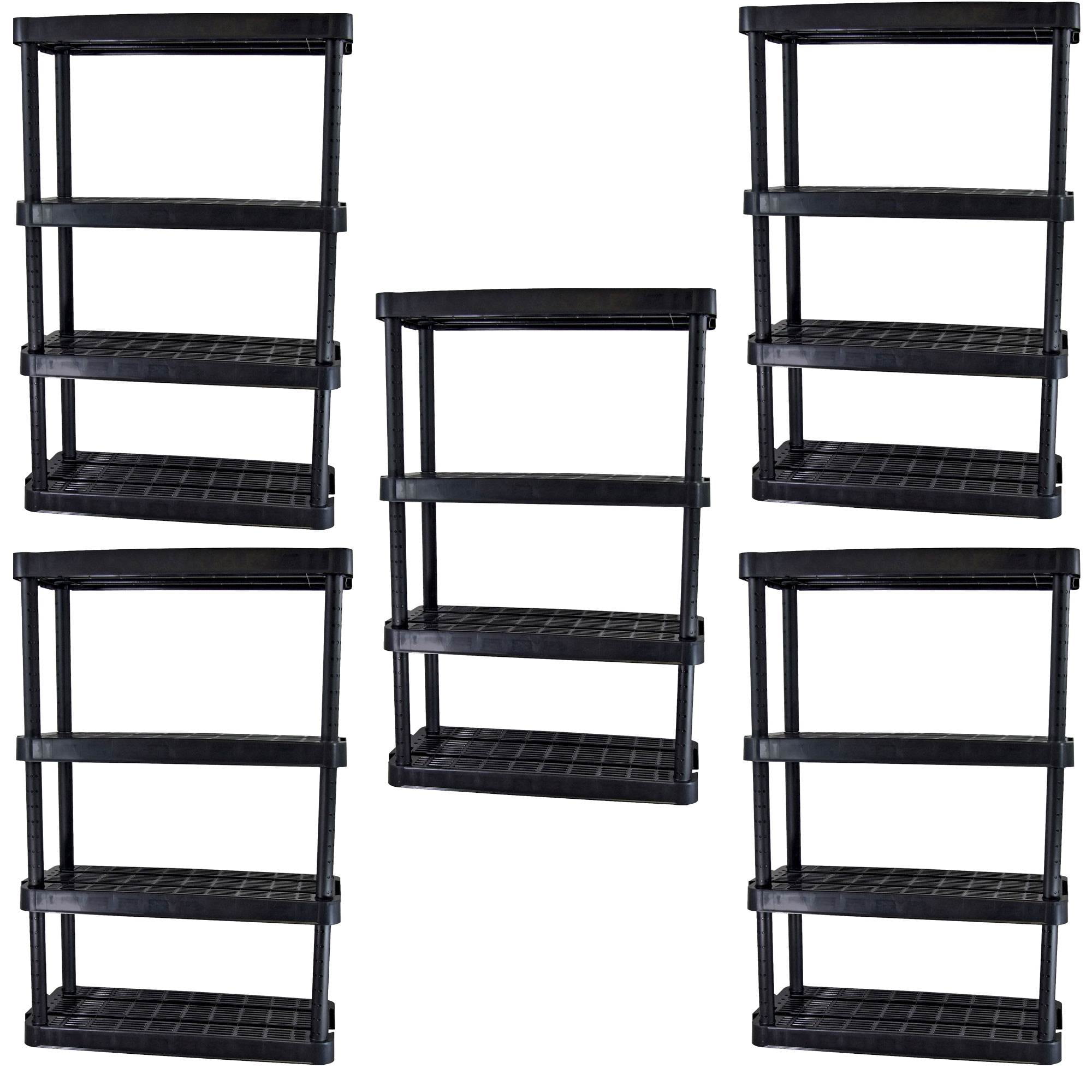 Gracious Living Extra Wide Light Duty Indoor Storage Shelves, Black (5