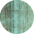 thumbnail image 1 of Ahgly Company Indoor Round Abstract Light Blue Modern Area Rugs, 6' Round, 1 of 4