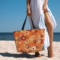 thumbnail image 3 of Wukai Hippie Flower Print Zipper Bag,large Beach Tote Bag,Waterproof Sandproof Bag,Grocery and Picnic Tote Travel Bag, 3 of 5