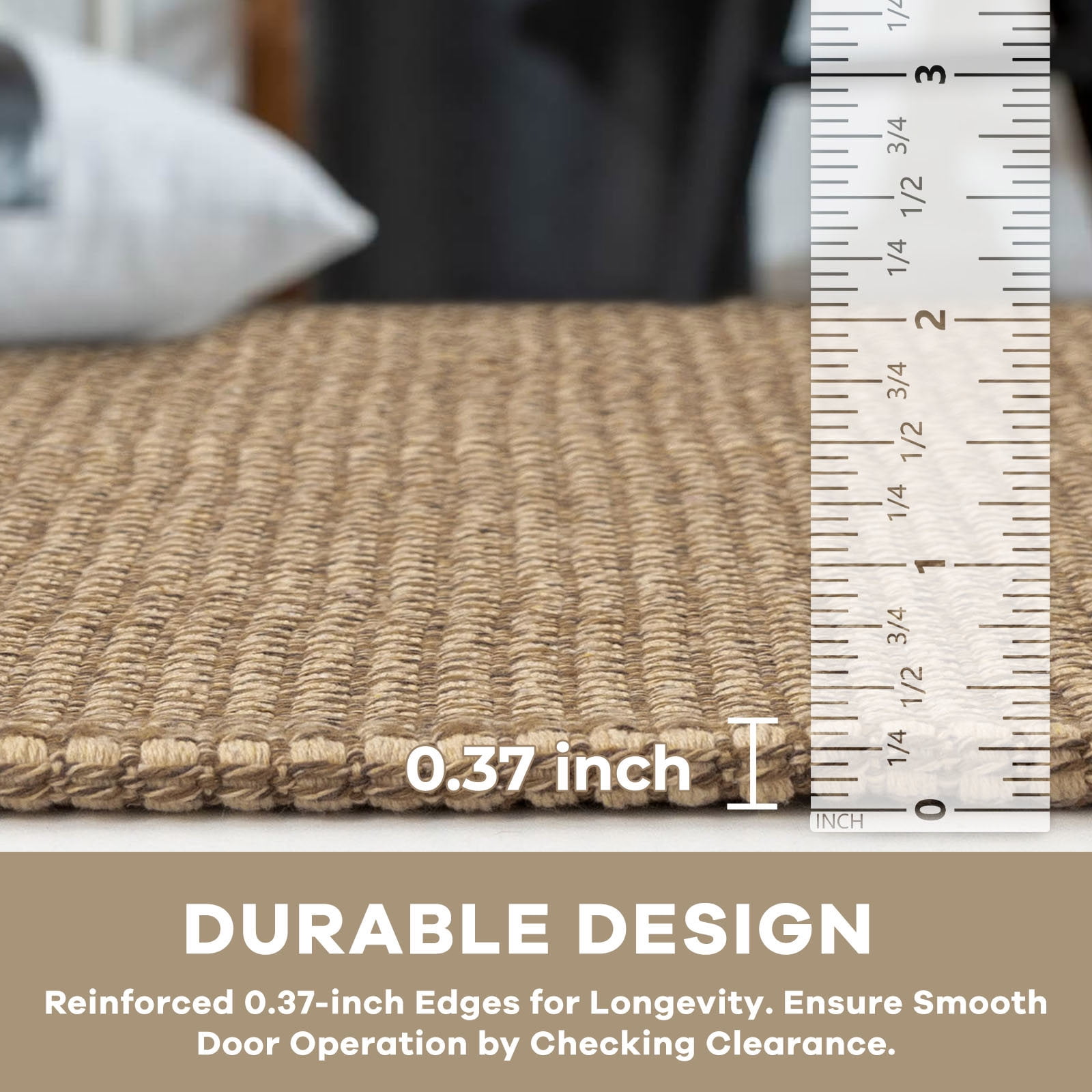 iOhouze Runner Rug for Hallways 2x6ft Woven Washable Rug Hall Carpet Runner Natural Cotton Rubber Backing Entryway Runner Rugs