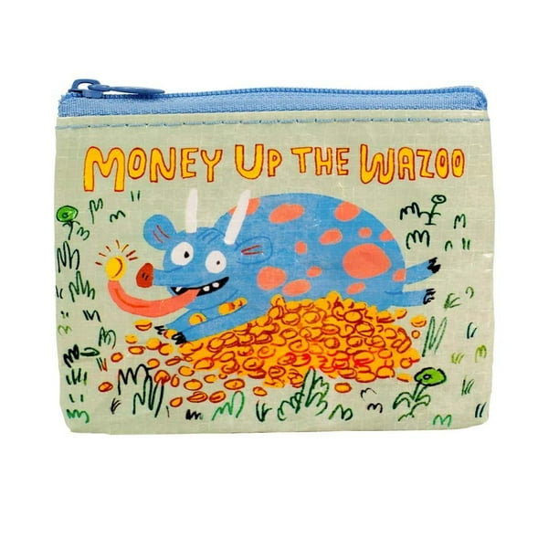Blue Q Coin Purse Blue Q Money Up The Wazoo 4x3" Wallet Bag QA559