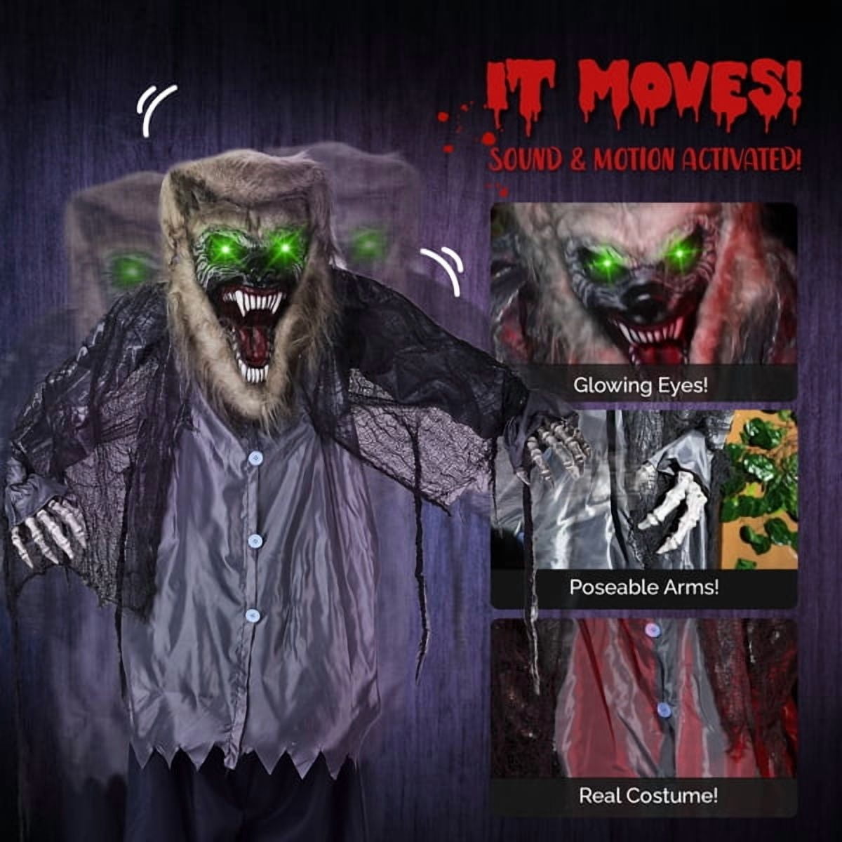 6.9FT Halloween Standing Decoration, Sensor-Activated , Waterproof Polyester for Yard/Garden
