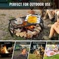 thumbnail image 6 of Heavy Duty Folding Campfire Grill 22.4 Inch Portable Steel Mesh Grate with Legs and Carrying Bag for Outdoor Open Flame Cooking, 6 of 6
