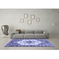 thumbnail image 3 of Ahgly Company Machine Washable Indoor Rectangle Oriental Blue Modern Area Rugs, 8' x 12', 3 of 4