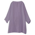 thumbnail image 5 of Loose Solid Color Women's Shirt - Stand Collar, Long Sleeve, for Casual and Festival Wear, Xxl, Purple, 5 of 8