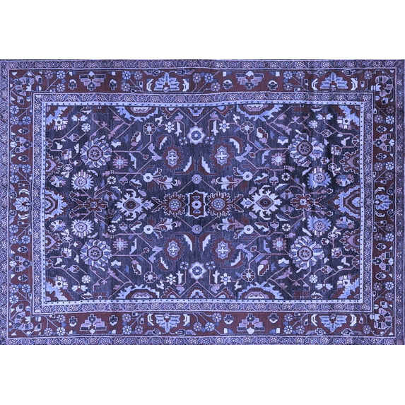Ahgly Company Indoor Rectangle Persian Blue Traditional Area Rugs, 7' x 10'