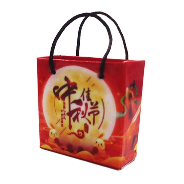 Bolsa de regalo en miniatura para casa de muñecas, bolsa de papel, accesorios, caja de regalo, escala 1:12 E