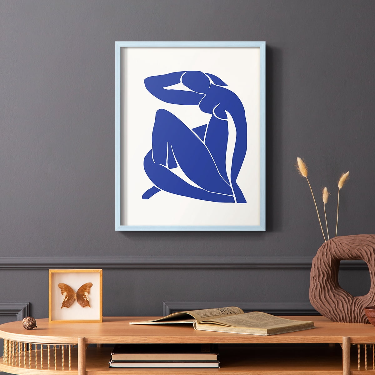 Matisse CXXXVII Framed Print in Blue Solid Wood 11 x 14 Framed Print