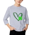thumbnail image 3 of T-Shirt de la Saint-Patrick pour Filles, Mignon T-Shirt Graphique à Manches 3/4 Col Rond avec Imprimé Irlandais, Hauts Décontractés Printemps Été pour Vacances, Fête d'Anniversaire et Usage Quotidien Gris 130, 3 of 5