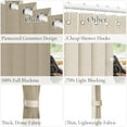 thumbnail image 4 of Approximate Pinch Pleated 100% Blackout Magnetic Curtain - Accordion Style Door Cover for Doorway, Closet, Hallway, Wardrobe & Room Divider - Folding Pleated Drapes, 1 Panel 60" W x 80" L, Tan, 4 of 16