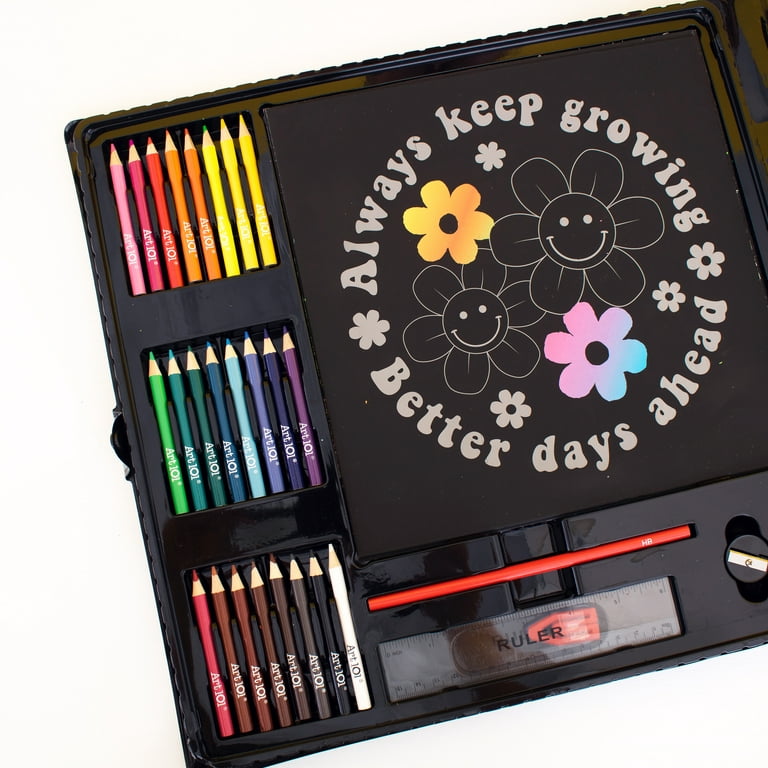 Art 101 Budding Artist Ultimate Art and Scratch Art Kit with 126 Pieces in An Organizer Case
